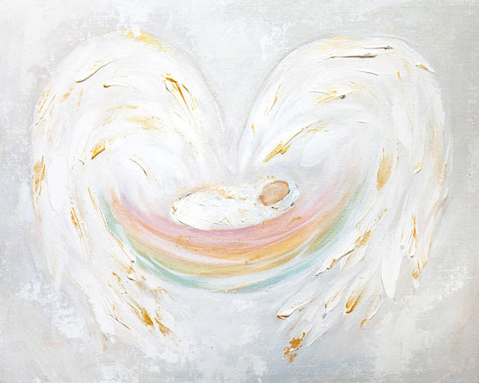 Heaven Sent Rainbow Baby Angel Wings Paper 8x10 Print