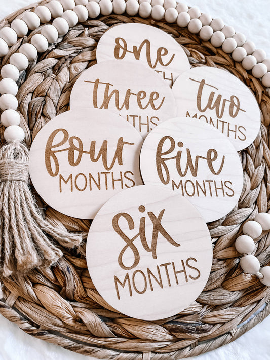 Wooden Monthly Milestone Disc Set