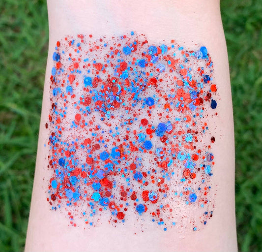 Red & Blue Organic Hair/Body/Face Glitter