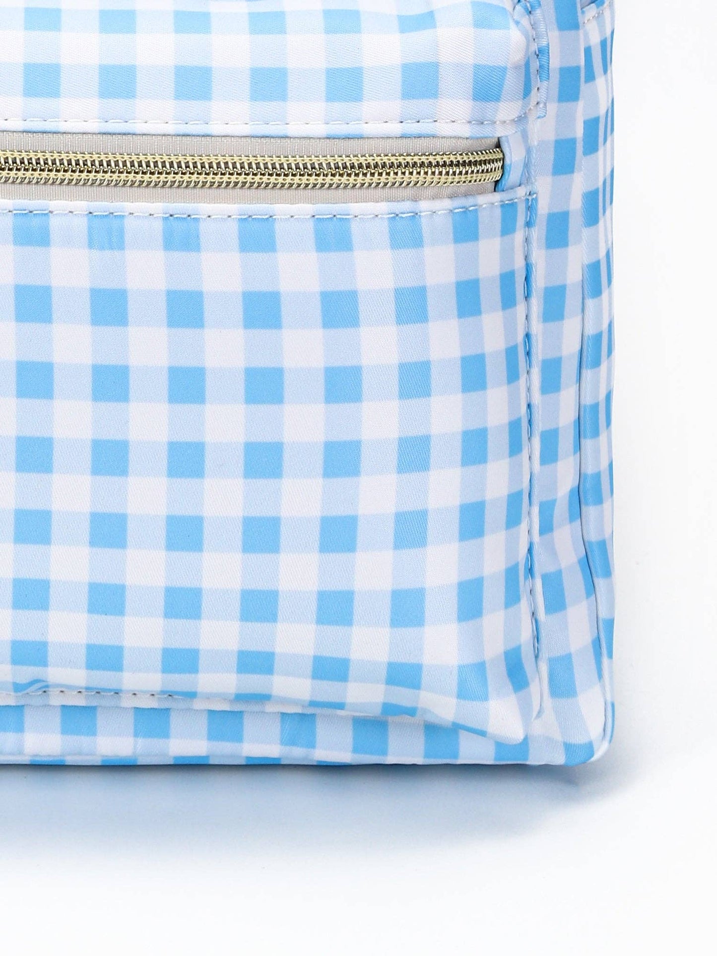 Sky Blue Plaid Ruffle Boys Backpack