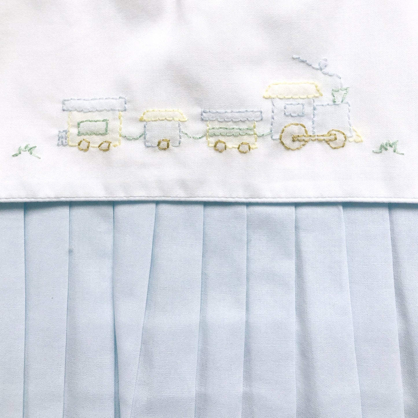 Petit Ami Romper with Train Embroidery - 3m