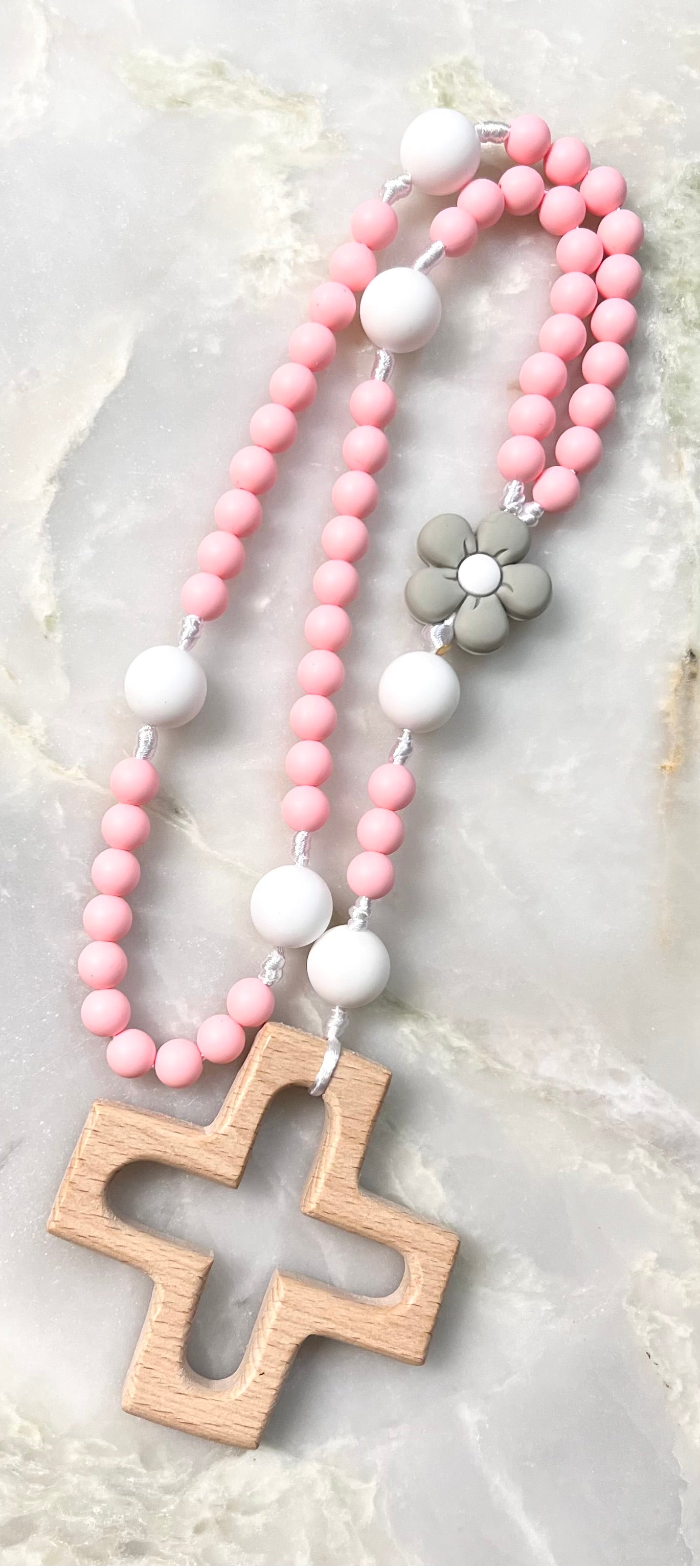 Baby Teething Rosary - Pink