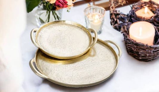 Gold Circular Serving Tray