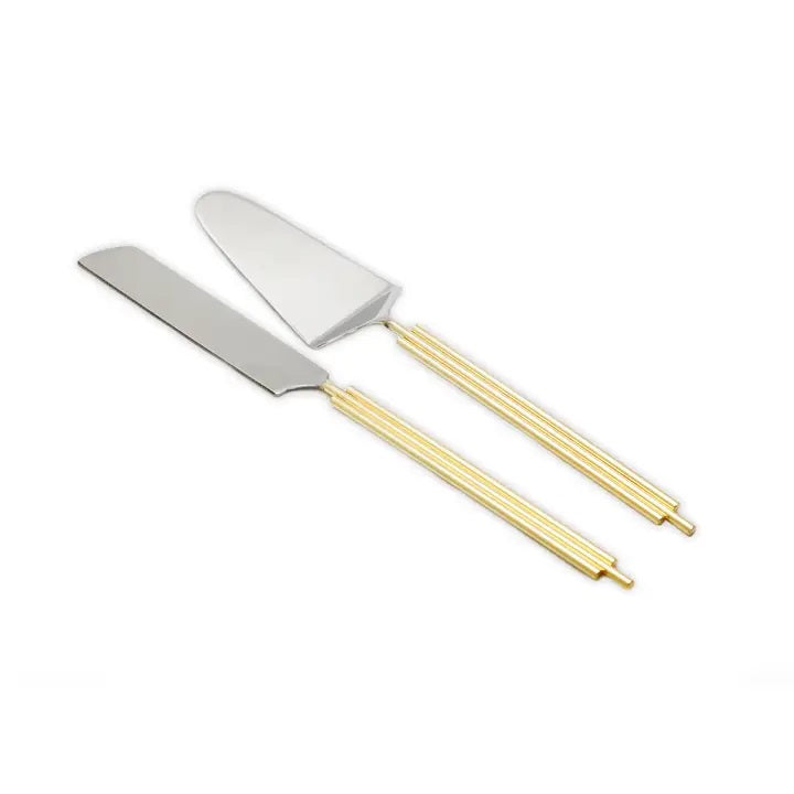 Gold Symmetrical Cake Server Set